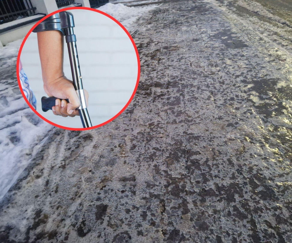 Gołoledź w Toruniu. Ślizgawica na chodnikach, lekarze mają pełne ręce roboty