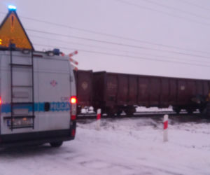 Zderzenie pociągu towarowego z koparko - ładowarką w Lipniczkach