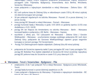 Zmiany w rozkładzie jazdy PKP