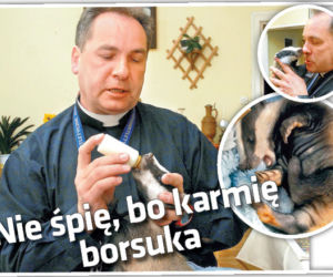 Ksiądz Sylwester: Nie śpię, bo karmię borsuka