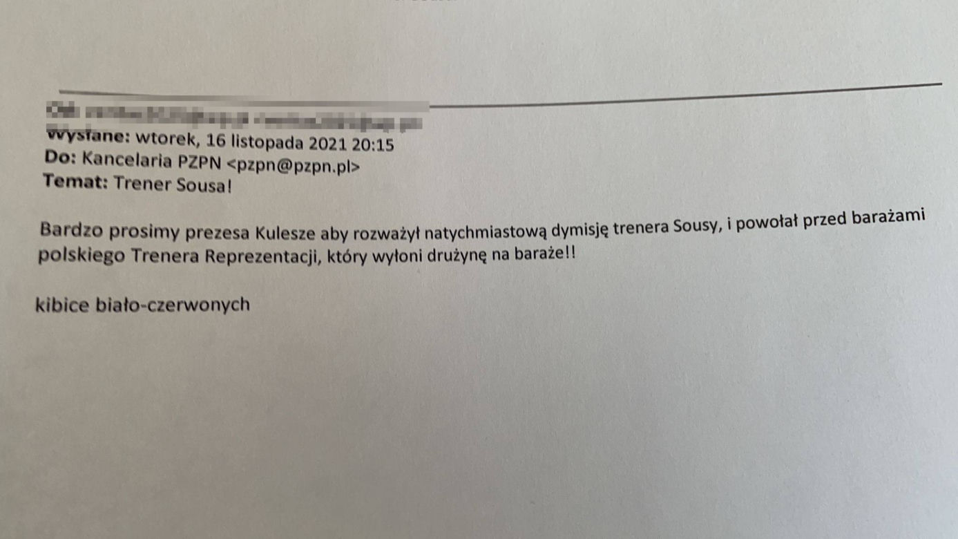 Zaskakujące maile kibiców do PZPN