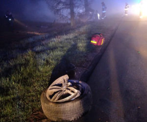 Tragiczny wypadek koło Jaświł. Auto stanęło w płomieniach. Zginęły dwie osoby