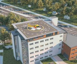 Nowoczesny budynek szpitala przy ul. Arkońskiej w Szczecinie