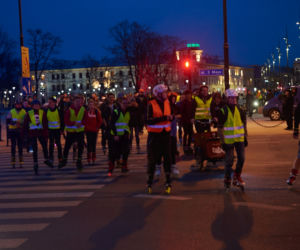 Rowerzyści i rolkarze razem! Referendalna Masa Krytyczna
