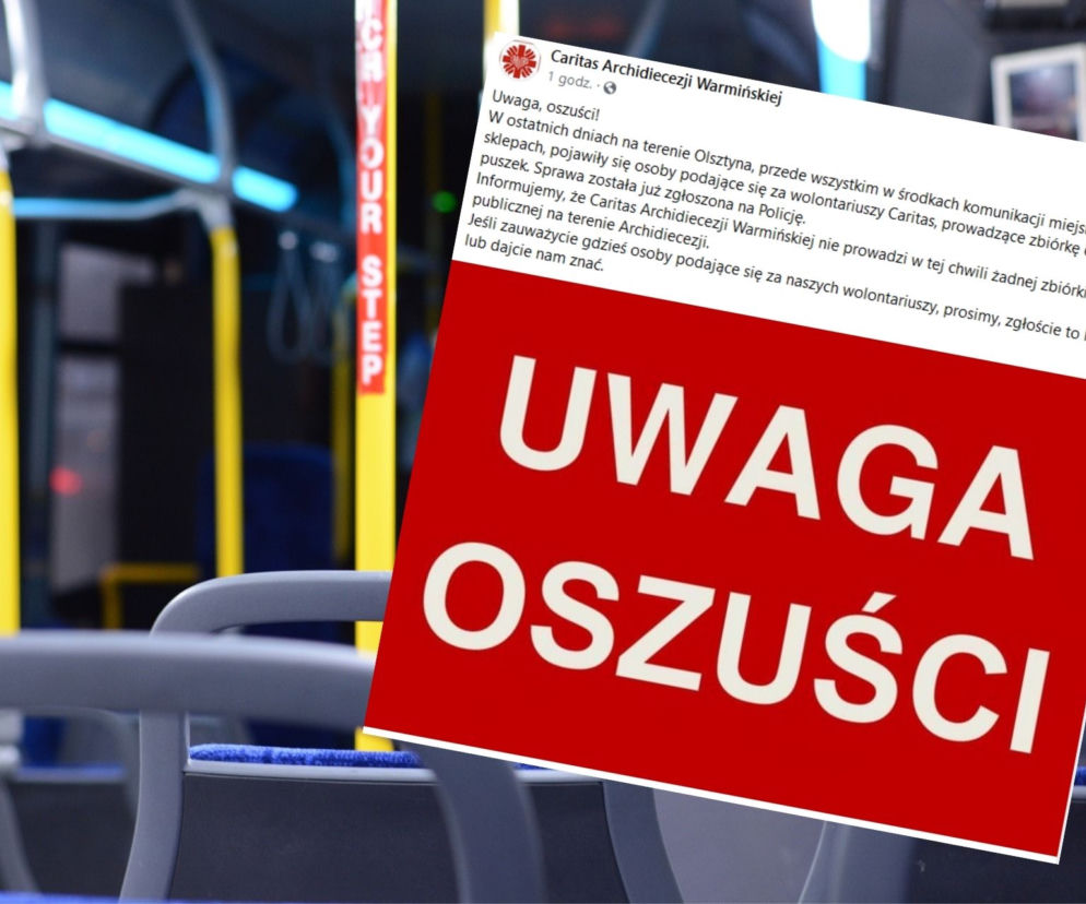 Olsztyn. Złodzieje podają się za wolontariuszy Caritas. Grasują w komunikacji miejskiej i sklepach
