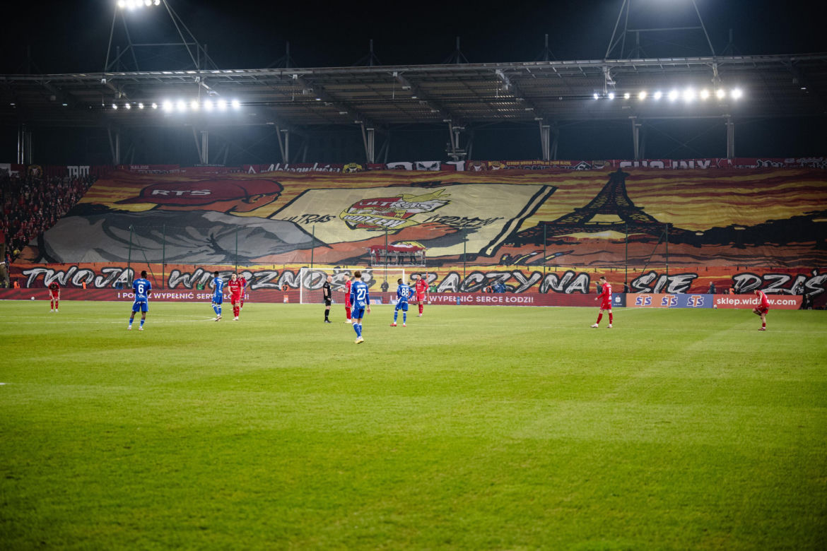 Widzew Łódź - Lech Poznań: Zdjęcia kibiców i zawodników z meczu 24. kolejki PKO BP Ekstraklasy