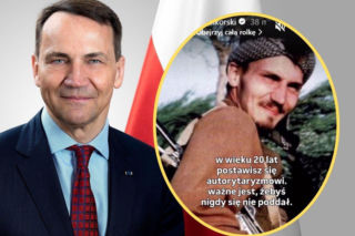 Minister Sikorski przypomniał, jak wyglądał gdy miał 20 lat. Trzyma się jednej zasady z tamtych czasów