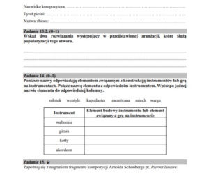 Arkusz CKE. Matura HISTORIA MUZYKI 2020