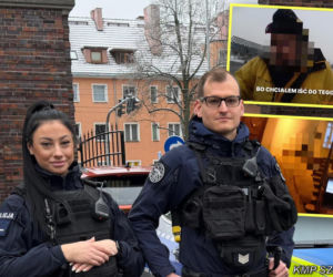 Zagubiony senior błąkał się na mrozie między jezdniami. Szybka reakcja uratowała mu życie