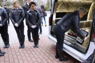 Barbara Wrzesińska na pogrzebie Agnieszki Maciąg