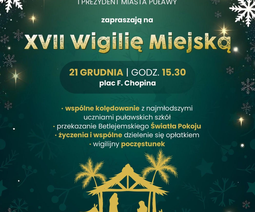 XVII Wigilia Miejska w Puławach - plakat