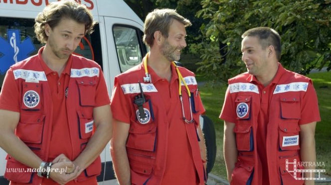 Na sygnale. Piotr (Dariusz Wieteska), Wiktor (Wojciech Kuliński) i Adam (Konrad Darocha)