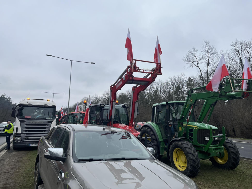 Protest rolników w Warszawie i na obrzeżach miasta 