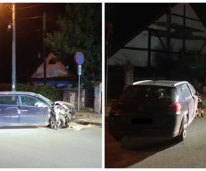 Rydzewo. Pijany nastolatkowie wjechali z ogrodzenie posesji. Auto zabrali rodzicom [ZDJĘCIA]