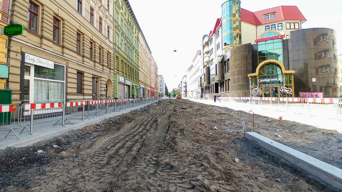 Przebudowa ulic w centrum Szczecina - maj 2020