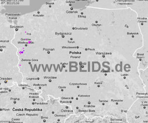 Burze w Polsce, 28.07.2012 - MAPA z godz. 9-11