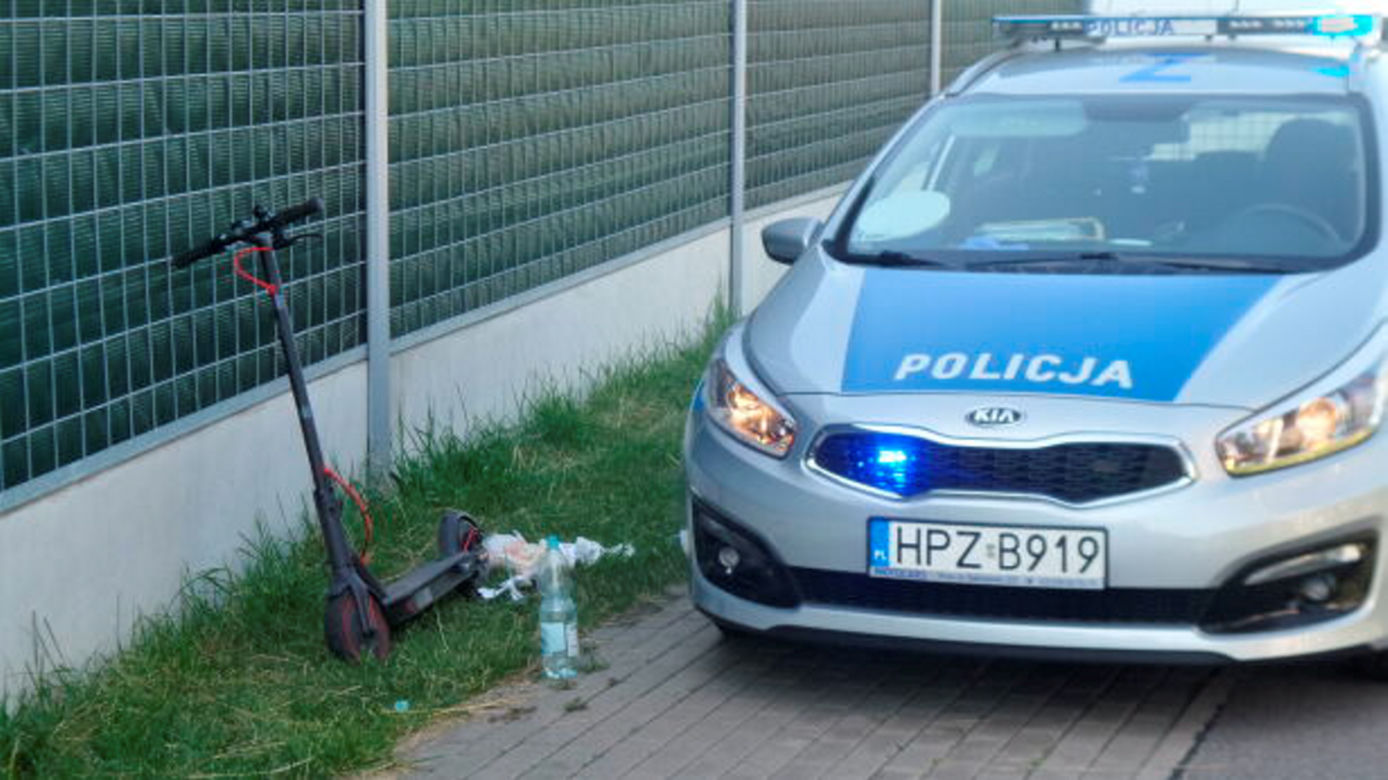 Zderzenie hulajnogi z rowerem