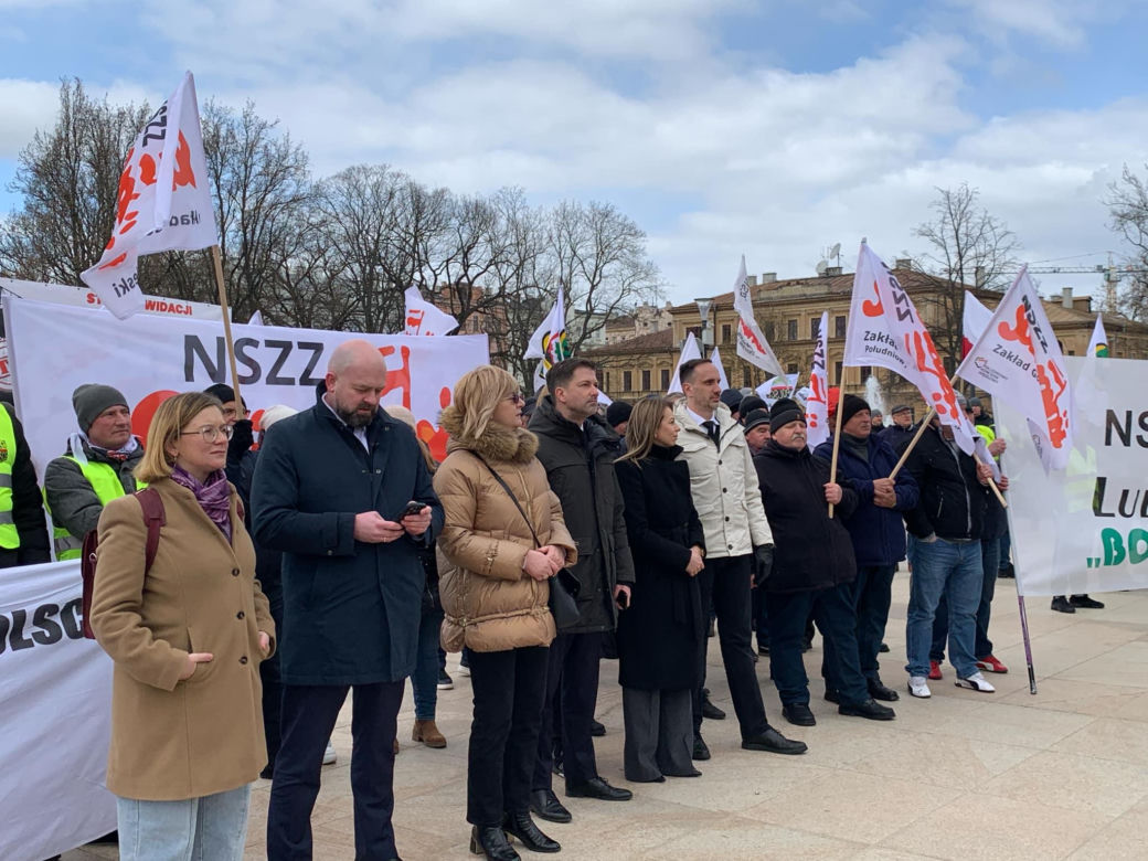Protest górników w Lublinie