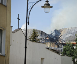 Pożar kościoła pod wezwaniem Chrystusa Króla na Targówku w Warszawie