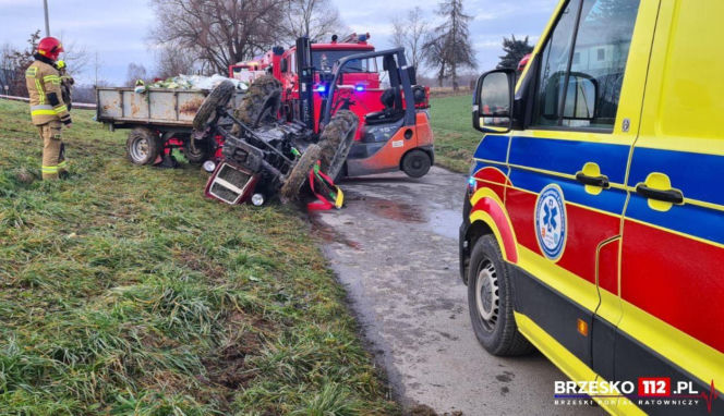 Tragiczny wypadek w Dobrocieszu. Nie żyje 25-latek przygnieciony przez ciągnik