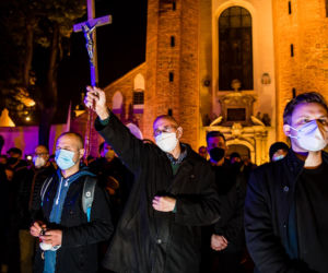 Gdańsk: Strajk kobiet przed Katedrą Oliwską