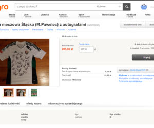 Koszulka meczowa Śląska (M.Pawelec) z autografami