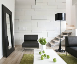 Minimalistyczny salon w czerni i bieli