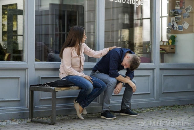 M jak miłość odc. 1331. Magda (Anna Mucha), Paweł (Rafał Mroczek)