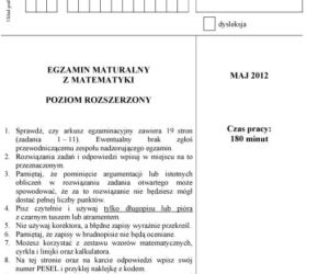 Matura 2012 matematyka rozszerzona