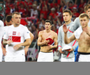 Borussia - Real, Robert Lewandowski - klata
