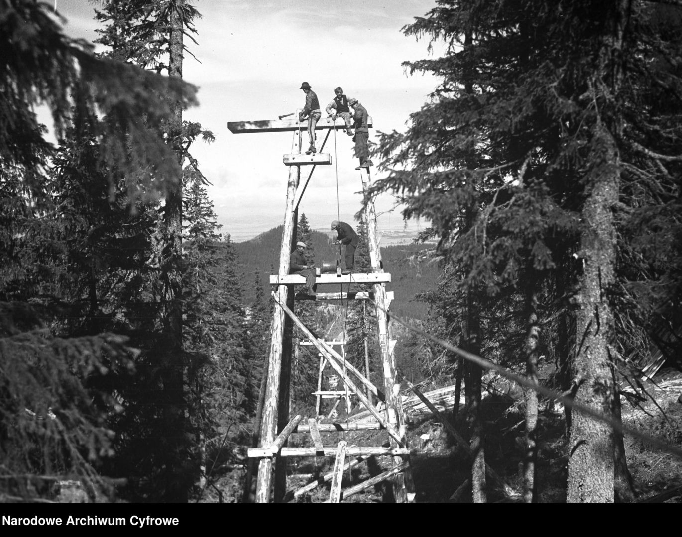 Budowa kolejki na Kasprowy Wierch, rok 1935