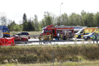 Tragedia na A1 pod Częstochową. Ciężarówka wjechała w służby. Są ofiary
