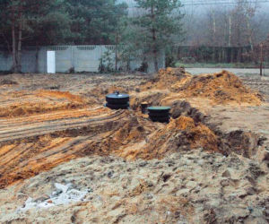 Budowa oczyszczalni ścieków - zasypanie oczyszczalni