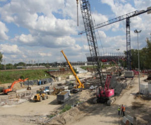 Metro Warszawskie - stacja Stadion w budowie