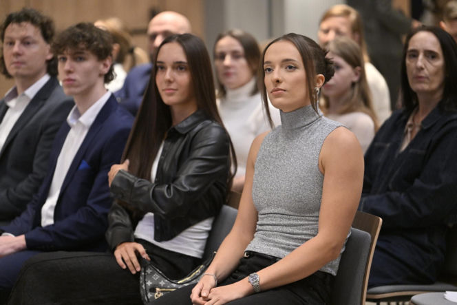 Iga Świątek i Daria Abramowicz na konferencji