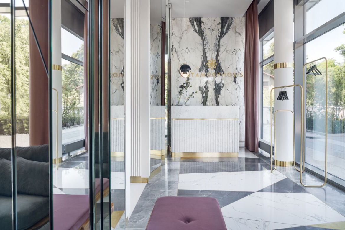 Eleganckie wnętrze salonu piękności