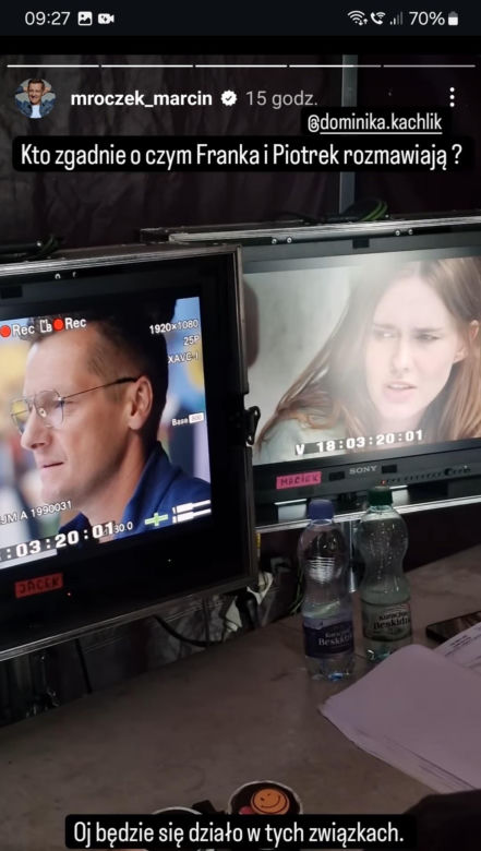 	M jak miłość odc. 1828 nowy sezon na planie. Piotrek (Marcin Mroczek), Franka (Dominika Kachlik)