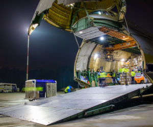 Olbrzymi samolot Antonov An-124 Rusłan z Wuhan wylądował w Katowicach. Co było na pokładzie? 