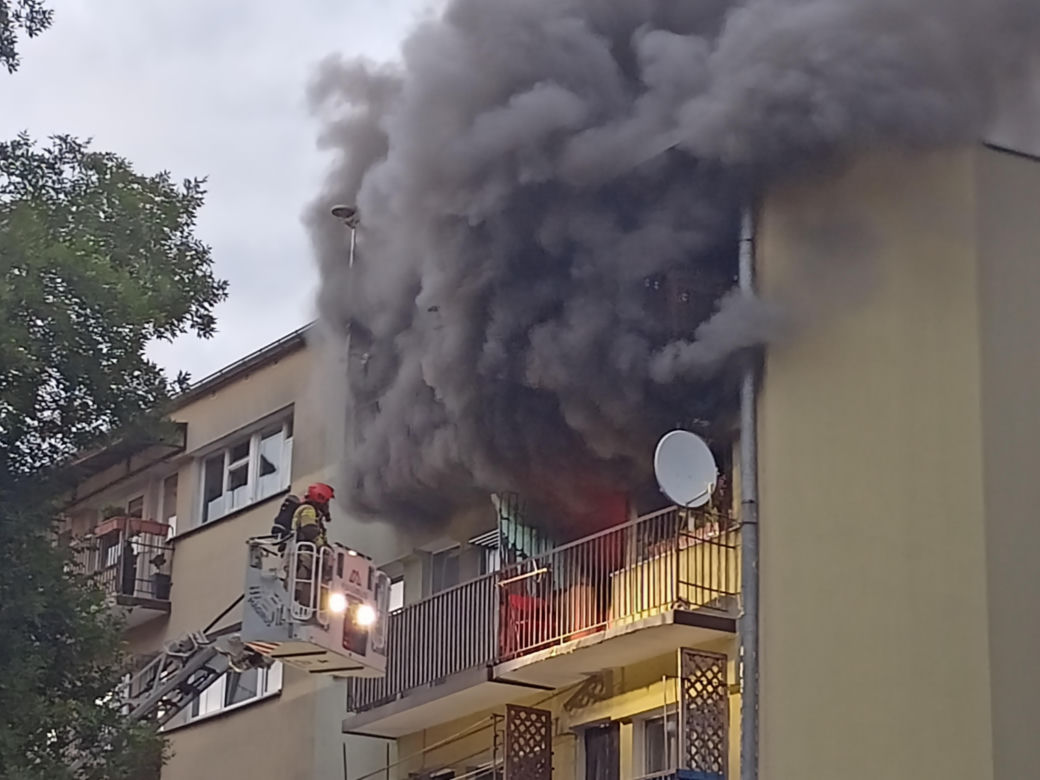 Pożar na Waryńskiego w Łodzi