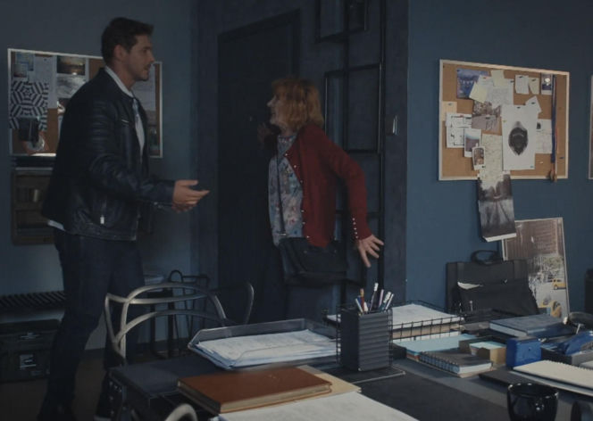 M jak miłość, odcinek 1901. Pani Ola (Ewa Kolasińska), Marcin (Mikołaj Roznerski)