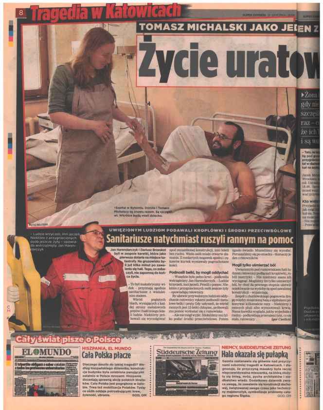 Zawalenie hali w Katowicach - archiwalne wydania "Super Expressu"