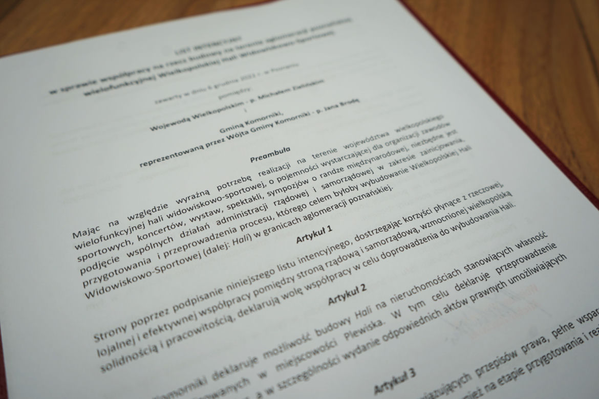 Wielka hala widowiskowo-sportowa powstanie pod Poznaniem? Wojewoda wielkopolski przedstawił plany