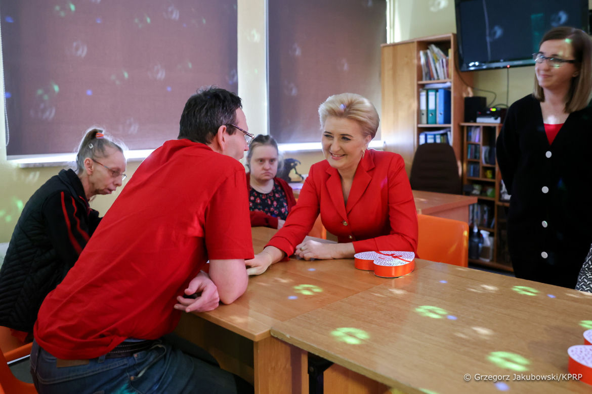 Agata Duda na zabawie walentynkowej