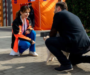 Na dobre i na złe odc. 814. Hania Sikorka (Marta Żmuda Trzebiatowska), Borys Jakubek (Marcin Zacharzewski), pies Bobby