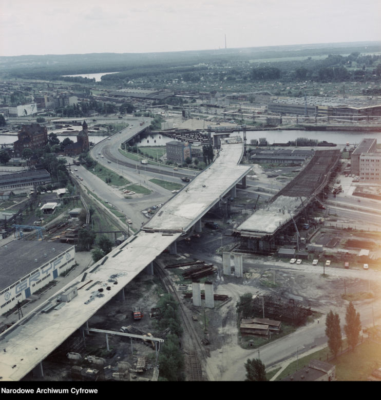 Szczecin z lotu ptaka w latach 80. XX wieku