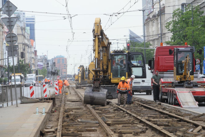 Remont torów na Jerozolimskich