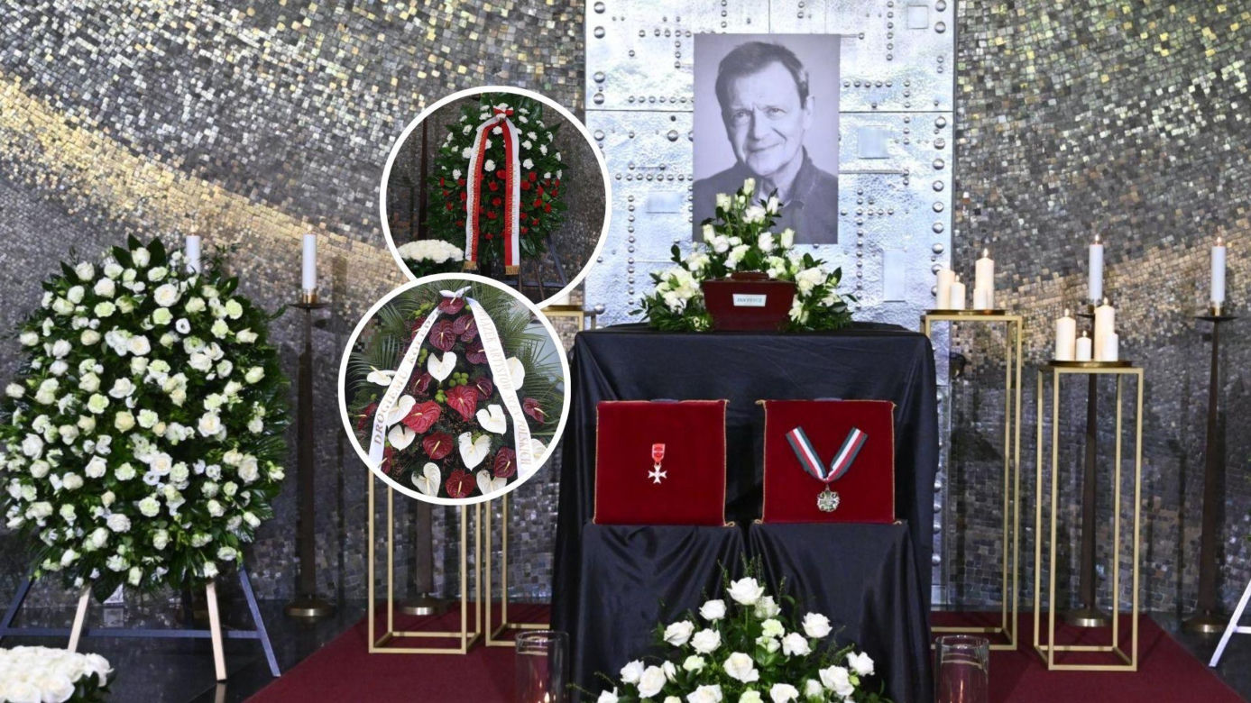 Jan Frycz - piękne kwiaty i wzruszające napisy na pogrzebie artysty