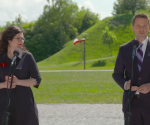 Brifing prasowy Rafała Trzaskowskiego z Aleksandrą Dulkiewicz