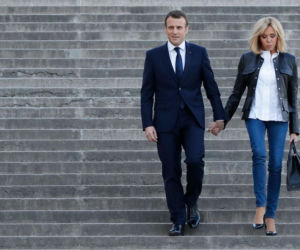 Emmanuel Macron z żoną Brigitte Macron