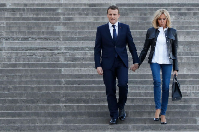 Emmanuel Macron z żoną Brigitte Macron